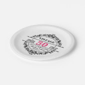 50番目のおもしろいヴィンテージマイルストーン誕生日 ペーパープレート (アングル)