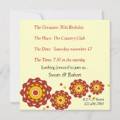 50番目のサプライズパーティの招待状 招待状 (裏面)