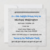 50番目のサプライズ誕生日パーティー青白V02 招待状 (裏面)