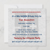 50番目のサプライズ誕生日パーティーBlue White W1443 招待状 (裏面)