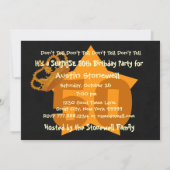 50番目のサプライズ誕生日金ゴールドブラッククラウンスターV03 招待状 (裏面)