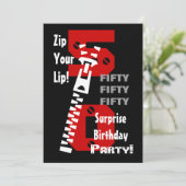 50番目のサプライズ誕生日（モノクロ） B471 招待状 (スタンド正面)