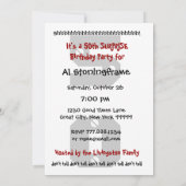 50番目のサプライズ誕生日（モノクロ） B471 招待状 (裏面)