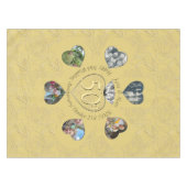 50番目のダイヤモンド6枚のハート写真 テーブルクロス (正面(横))