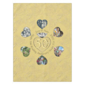 50番目のダイヤモンド6枚のハート写真 テーブルクロス (正面)