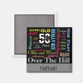 50番目のハッピーバースデーのグラフィティスタイル マグネット (正面/裏面)