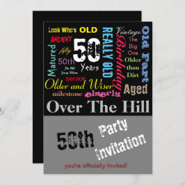 50番目のハッピーバースデーのグラフィティスタイル 招待状