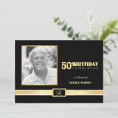 50番目のバースデーパーティ招待状（写真付き） 招待状 (スタンド正面)