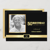 50番目のバースデーパーティ招待状（写真付き） 招待状 (正面/裏面)