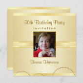 50番目のバースデーパーティ招待状-独自の作成 招待状 (正面/裏面)