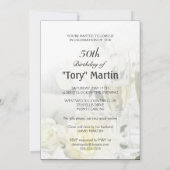 50番目のバースデーパーティ招待状-黒と金ゴールド 招待状 (裏面)