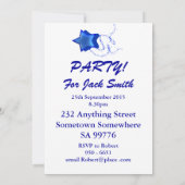 50番目のパーティーとディスコボールと星の虹 招待状 (裏面)