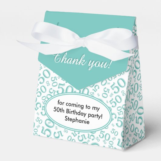 50番目のパーティー乱数パターンティール（緑がかった色）/白 フェイバーボックス (正面サイド)