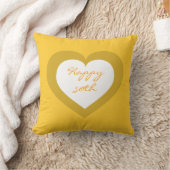 50番目の白と金ゴールドハート クッション (ブランケット)