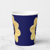 50番目の素晴らしい誕生日の青と黄のフローラ 紙コップ (左)