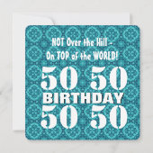 50番目の誕生日おもしろいが丘の上にないZ50D 招待状 (裏面)