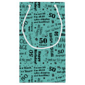 50番目の誕生日おもしろい諺 スモールペーパーバッグ (裏面)