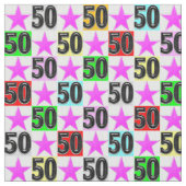 50番目の誕生日すごい星 ファブリック (クローズアップ)