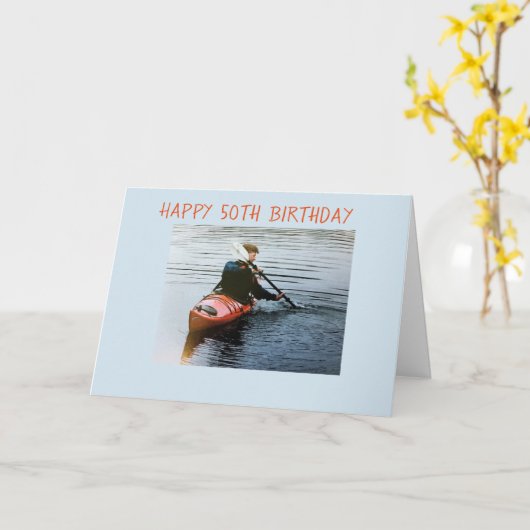 「50番目の誕生日とお楽しむ客様の日」 カード (黄色い花)