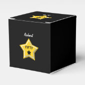 50番目の誕生日と層状スター金ゴールドブラックL02Z フェイバーボックス (正面サイド)
