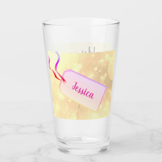 50番目の誕生日のパーソナライズされた追加名 タンブラーグラス (裏面)