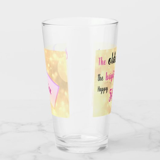 50番目の誕生日のパーソナライズされた追加名 タンブラーグラス (右)