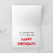 50番目の誕生日の妹、黒、赤い文字、白。 カード (内部)