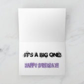 50番目の誕生日の娘、黒と青の文字、白。 カード (内部)