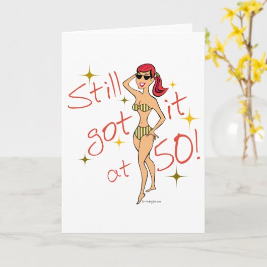 50番目の誕生日はまだ得それ カード (黄色い花)