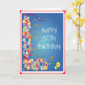 50番目の誕生日カード カード (黄色い花)
