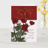 50番目の誕生日カード(バラ) カード (黄色い花)