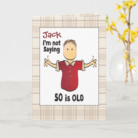 50番目の誕生日カードfor Man おもしろい - カード (黄色い花)