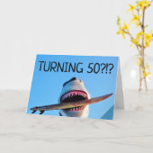 50番目の誕生日キラーサメグリーティングカード カード (黄色い花)