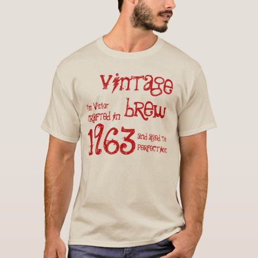 50番目の誕生日ギフト1963年ヴィンテージブリューレッドG213 Tシャツ (正面)