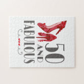 50番目の誕生日ギフトIm 50と素晴らしい贈り物 ジグソーパズル (横)