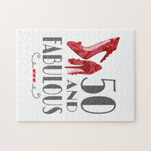 50番目の誕生日ギフトIm 50と素晴らしい贈り物 ジグソーパズル (横)