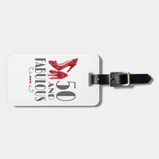 50番目の誕生日ギフトIm 50と素晴らしい贈り物 ラゲッジタグ (正面横)