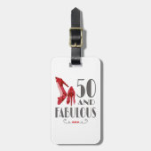 50番目の誕生日ギフトIm 50と素晴らしい贈り物 ラゲッジタグ (正面縦)