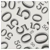 50番目の誕生日クール番号パターン黒/白50 ファブリック (クローズアップ)