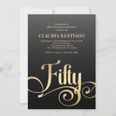 50番目の誕生日スモダンクリプト 招待状 (正面)