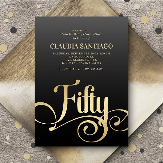 50番目の誕生日スモダンクリプト 招待状