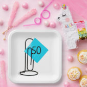 50番目の誕生日ノート(紙クリップ) ペーパープレート (パーティー)