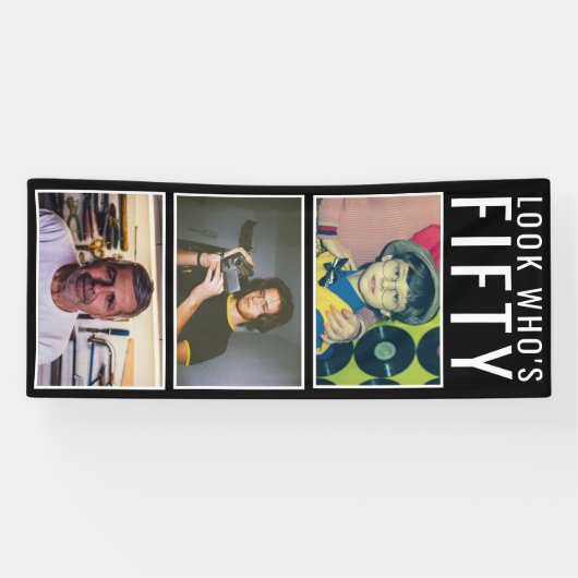 50番目の誕生日フォトバナー 横断幕 (横)