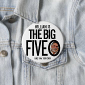 50番目の誕生日モノカスタムの写真の大きな5つの 缶バッジ (インサイチュ)