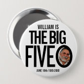 50番目の誕生日モノカスタムの写真の大きな5つの 缶バッジ (正面&裏面)