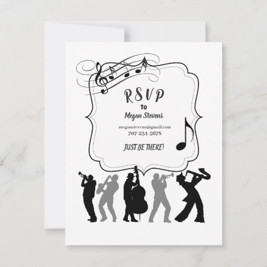 50番目の誕生日レコードミュージカル楽器パーティー 招待状 (裏面)