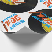 50番目の誕生日レトロビニールレコード45 RPM名WP2 ラッピングペーパー (角)