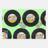 50番目の誕生日レトロビニールレコード45 RPM名WP2S3 ラッピングペーパーシート (正面3)