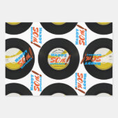 50番目の誕生日レトロビニールレコード45 RPM名WP2S3 ラッピングペーパーシート (正面)