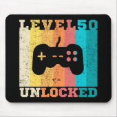 50番目の誕生日レベル50のロック解除 マウスパッド (正面)